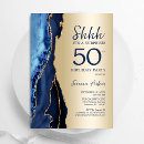 Search for blue 50th birthday invitations Elegant
