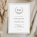 Search for floral wreath wedding invitations Initials
