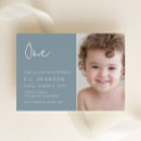 Search for modern 1st birthday invitations Blue