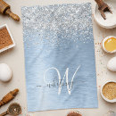 Search for silver on blue placemats For her