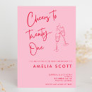 Search for pink 21st birthday invitations Champagne