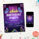 Search for neon roller skate birthday invitations Girl
