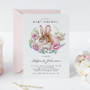 Search for pink bunny baby shower invitations Rabbit