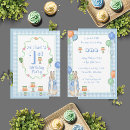 Search for peter rabbit 1st birthday invitations Blue