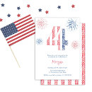 Search for fireworks birthday invitations Red white and blue