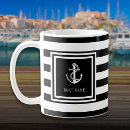Search for black white stripe mugs Nautical