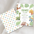 Search for dinosaur baby shower invitations Watercolor