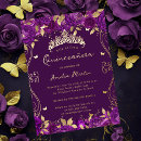 Search for scroll birthday invitations Purple