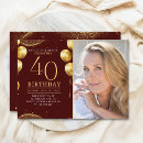 Search for gold glitter 40th birthday invitations Simple
