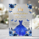 Search for royal blue butterfly invitations Miss quince mexican