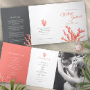 Search for coral wedding programmes Watercolor
