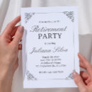 Search for retirement celebration invitations Black and white
