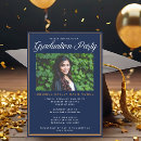 Search for blue and gold graduation invitations Chic