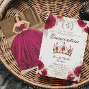 Search for red rose quinceanera invitations Burgundy