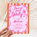 Search for orange bridal shower invitations Love at first spritz