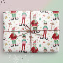 Search for elves wrapping paper Red and green