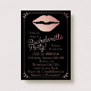 Search for gold and black hens party invitations Lips