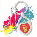 Search for heart and hands key rings Colourful
