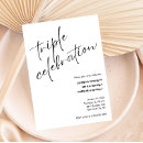 Search for triple celebration invitations Elegant