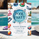 Search for adult pool party invitations Tropical