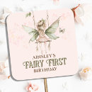 Search for butterfly square stickers Fairy first birthday