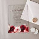 Search for red rose quinceanera invitations Burgundy