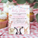 Search for barnyard animals baby shower invitations Pink