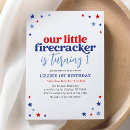 Search for 4th of july birthday invitations Little firecracker