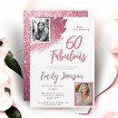 Search for 60 and fabulous surprise party invitations Pink
