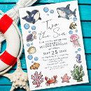 Search for under the sea 2nd birthday invitations Ocean animals
