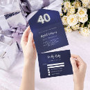 Search for winter 40th birthday invitations Silver