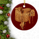 Search for horse saddle christmas tree decorations Western
