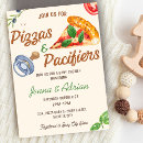 Search for pacifier baby shower invitations Pizza and pacifiers