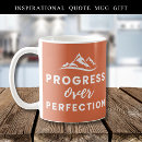Search for progress not perfection mugs Inspirational