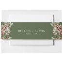 Search for christmas wedding invitation belly bands Green and white