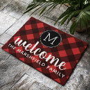 Search for black and red plaid doormats Rustic