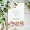 Search for surprise 100th birthday invitations Floral