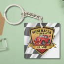 Search for red race car key rings Chequered flag