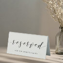Search for reserved tabletop signs Table setting