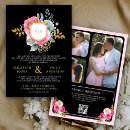 Search for floral fuchsia pink wedding invitations Qr code