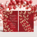 Search for burgundy and gold quince invitations Red