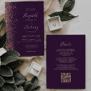 Search for purple glitter wedding invitations Elegant