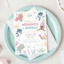 Search for shark or mermaid invitations Sibling