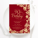 Search for red 90th birthday invitations Elegant