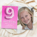 Search for nine year girl birthday invitations 9 years