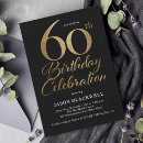 Search for black the 60th birthday invitations Black and gold