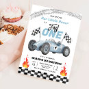 Search for chequered flag birthday invitations Race car birthday