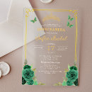 Search for emerald green quinceanera invitations Mexican spanish latina