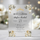 Search for white and gold quinceanera invitations 15th birthday xv anos
