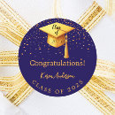 Search for blue and gold graduation stickers Class of 2025
